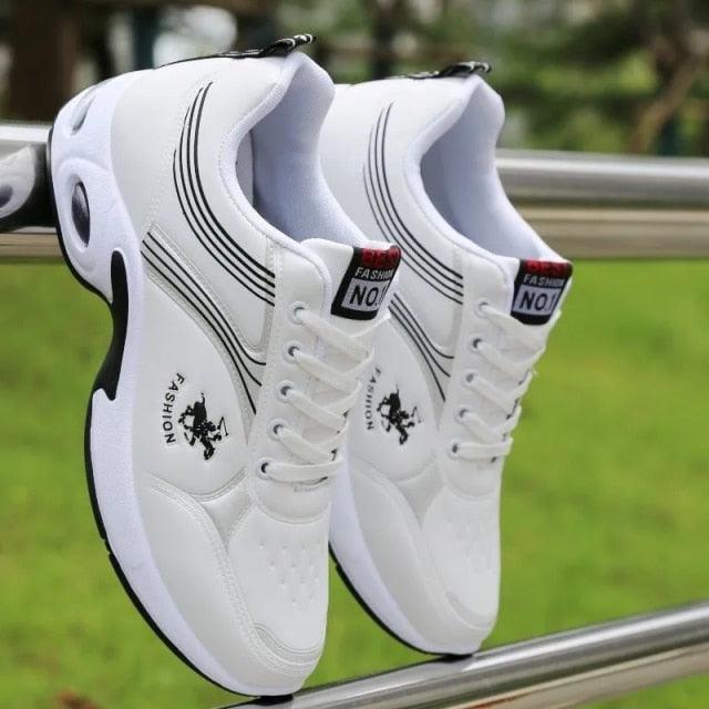 Men's Leather Autumn Shoes Casual Sneakers Tennis Fashion White Trainers Sneakers Casual Leather Fashion Sneakers Breathable Sports Running Sneakers