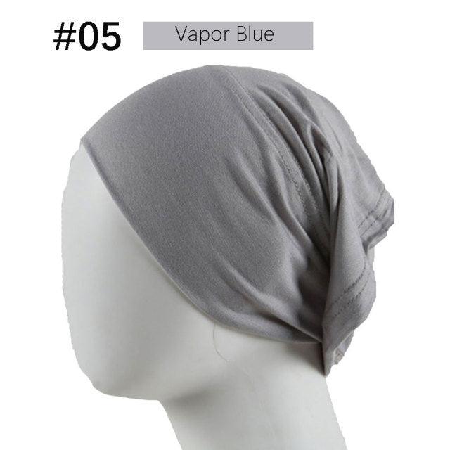 New Winter Autumn Soft Solid Color Inner Hijab Cap Lightweight Muslim Turban Elegant Hijab Caps Hat Islam Under Scarf Undercap Bonnet Color Soft Jersey Stretch Hijab's Tube Cap Hat Hijab Bonnet Muslim Women Scarf Turbans Head For Women