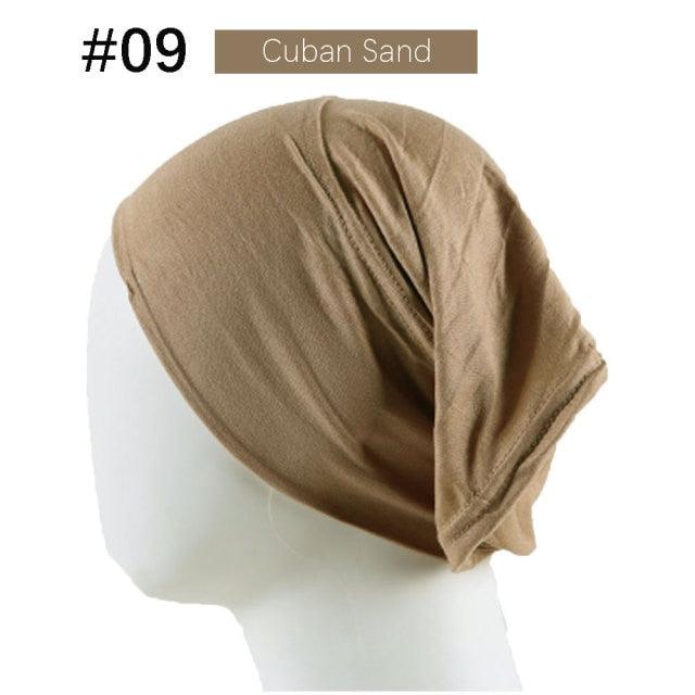 New Winter Autumn Soft Solid Color Inner Hijab Cap Lightweight Muslim Turban Elegant Hijab Caps Hat Islam Under Scarf Undercap Bonnet Color Soft Jersey Stretch Hijab's Tube Cap Hat Hijab Bonnet Muslim Women Scarf Turbans Head For Women