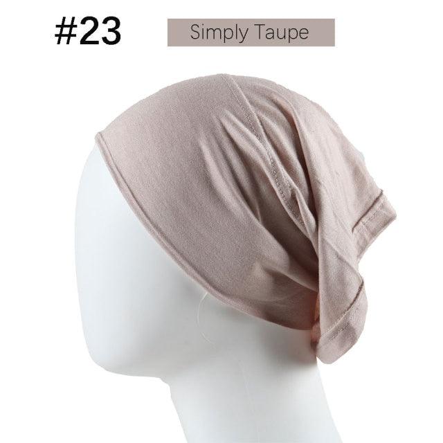 New Winter Autumn Soft Solid Color Inner Hijab Cap Lightweight Muslim Turban Elegant Hijab Caps Hat Islam Under Scarf Undercap Bonnet Color Soft Jersey Stretch Hijab's Tube Cap Hat Hijab Bonnet Muslim Women Scarf Turbans Head For Women