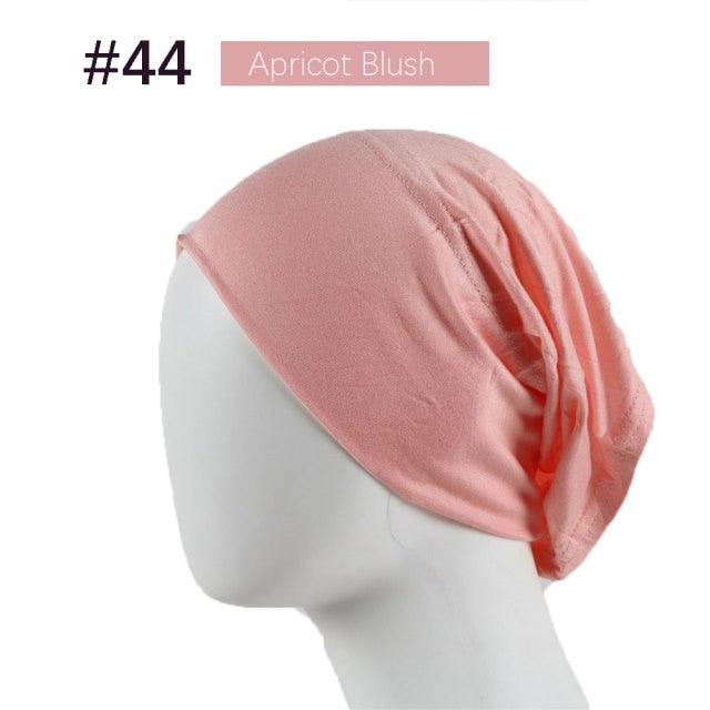 New Winter Autumn Soft Solid Color Inner Hijab Cap Lightweight Muslim Turban Elegant Hijab Caps Hat Islam Under Scarf Undercap Bonnet Color Soft Jersey Stretch Hijab's Tube Cap Hat Hijab Bonnet Muslim Women Scarf Turbans Head For Women