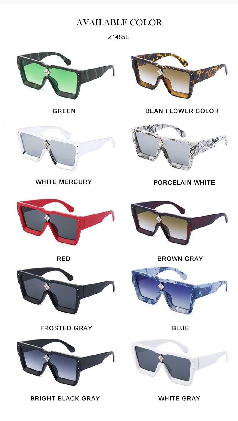 Oversized Square Rimless Shades UV400 Shape Sunglasses For Women New Fashionable New Big Frame Sun Glasses for Female New Latest Attractive Large Flat Top Eyewear For Unisex
