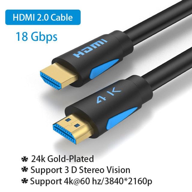 4K HDMI Cable HDMI 2.0 Ultra HD Audio Wire HDMI Splitter Digital Cord High Speed 18Gbps HDMI 2.0 Cable 4K HDR 2160P For TV Projector Laptops Gaming