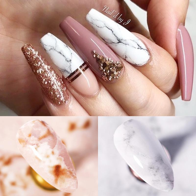 Nail Foils Marble Flower Series Iridescent Nail Art Transfer Sticker Paper Slider Nail Water Decal Design Manicures Decorations Art Manicures Decoration New Gold Nail Transfer Foils for Nail Arts Nails Supply Holographic Effect Nail Art Foil Stickers Hol