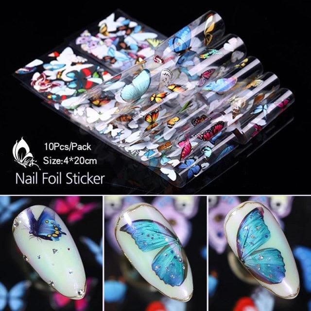 Nail Foils Marble Flower Series Iridescent Nail Art Transfer Sticker Paper Slider Nail Water Decal Design Manicures Decorations Art Manicures Decoration New Gold Nail Transfer Foils for Nail Arts Nails Supply Holographic Effect Nail Art Foil Stickers Hol