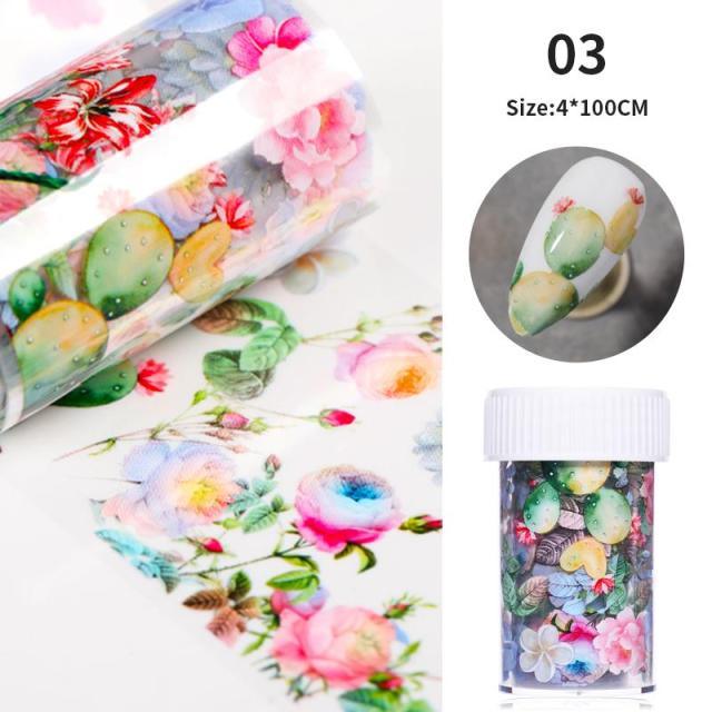 Nail Foils Marble Flower Series Iridescent Nail Art Transfer Sticker Paper Slider Nail Water Decal Design Manicures Decorations Art Manicures Decoration New Gold Nail Transfer Foils for Nail Arts Nails Supply Holographic Effect Nail Art Foil Stickers Hol