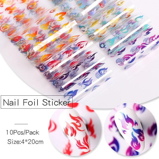 Nail Foils Marble Flower Series Iridescent Nail Art Transfer Sticker Paper Slider Nail Water Decal Design Manicures Decorations Art Manicures Decoration New Gold Nail Transfer Foils for Nail Arts Nails Supply Holographic Effect Nail Art Foil Stickers Hol