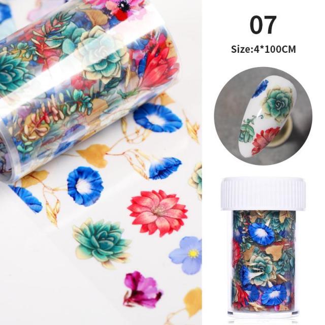 Nail Foils Marble Flower Series Iridescent Nail Art Transfer Sticker Paper Slider Nail Water Decal Design Manicures Decorations Art Manicures Decoration New Gold Nail Transfer Foils for Nail Arts Nails Supply Holographic Effect Nail Art Foil Stickers Hol