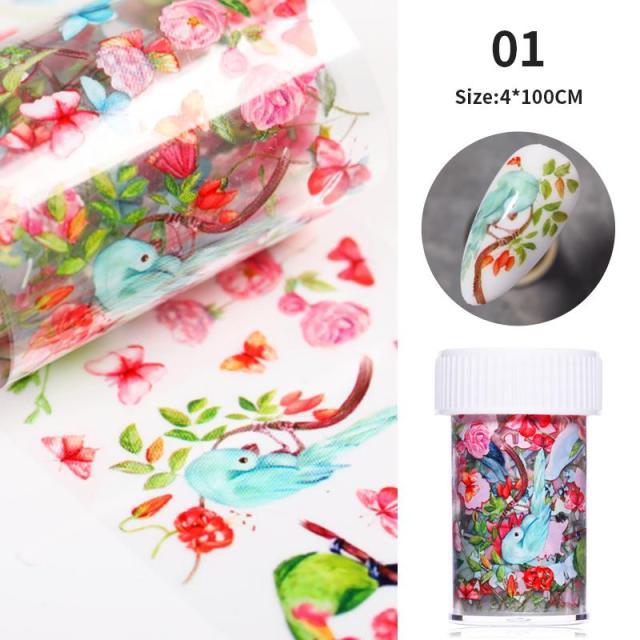 Nail Foils Marble Flower Series Iridescent Nail Art Transfer Sticker Paper Slider Nail Water Decal Design Manicures Decorations Art Manicures Decoration New Gold Nail Transfer Foils for Nail Arts Nails Supply Holographic Effect Nail Art Foil Stickers Hol