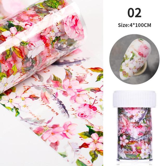 Nail Foils Marble Flower Series Iridescent Nail Art Transfer Sticker Paper Slider Nail Water Decal Design Manicures Decorations Art Manicures Decoration New Gold Nail Transfer Foils for Nail Arts Nails Supply Holographic Effect Nail Art Foil Stickers Hol