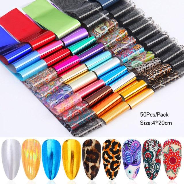 Nail Foils Marble Flower Series Iridescent Nail Art Transfer Sticker Paper Slider Nail Water Decal Design Manicures Decorations Art Manicures Decoration New Gold Nail Transfer Foils for Nail Arts Nails Supply Holographic Effect Nail Art Foil Stickers Hol