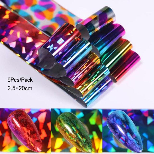 Nail Foils Marble Flower Series Iridescent Nail Art Transfer Sticker Paper Slider Nail Water Decal Design Manicures Decorations Art Manicures Decoration New Gold Nail Transfer Foils for Nail Arts Nails Supply Holographic Effect Nail Art Foil Stickers Hol