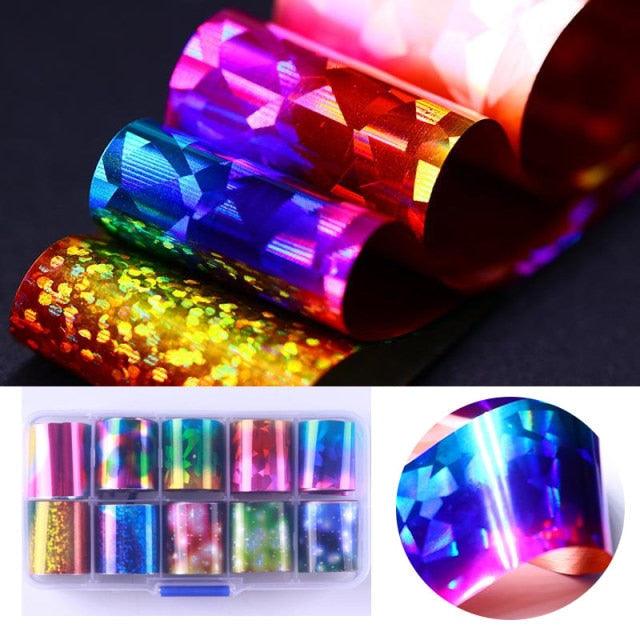 Nail Foils Marble Flower Series Iridescent Nail Art Transfer Sticker Paper Slider Nail Water Decal Design Manicures Decorations Art Manicures Decoration New Gold Nail Transfer Foils for Nail Arts Nails Supply Holographic Effect Nail Art Foil Stickers Hol