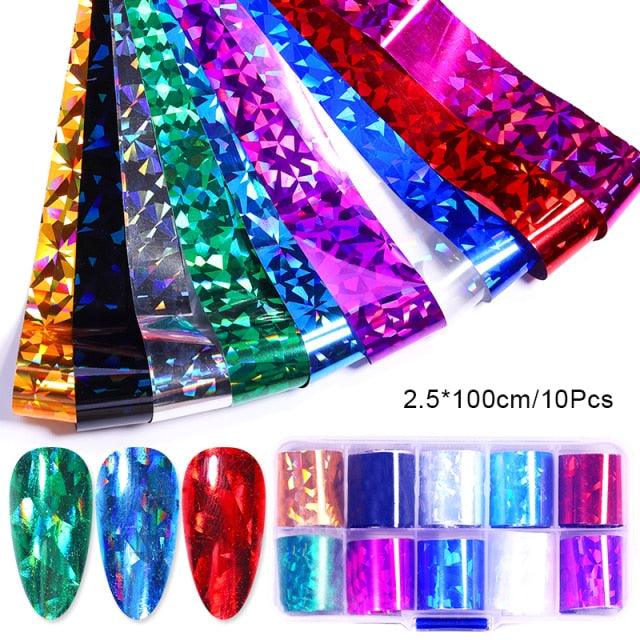 Nail Foils Marble Flower Series Iridescent Nail Art Transfer Sticker Paper Slider Nail Water Decal Design Manicures Decorations Art Manicures Decoration New Gold Nail Transfer Foils for Nail Arts Nails Supply Holographic Effect Nail Art Foil Stickers Hol