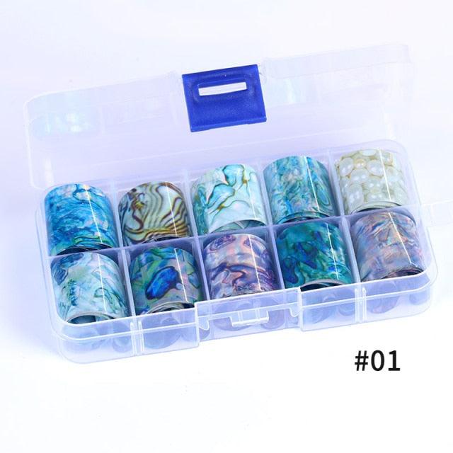 Nail Foils Marble Flower Series Iridescent Nail Art Transfer Sticker Paper Slider Nail Water Decal Design Manicures Decorations Art Manicures Decoration New Gold Nail Transfer Foils for Nail Arts Nails Supply Holographic Effect Nail Art Foil Stickers Hol