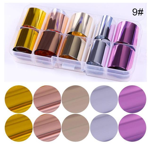Nail Foils Marble Flower Series Iridescent Nail Art Transfer Sticker Paper Slider Nail Water Decal Design Manicures Decorations Art Manicures Decoration New Gold Nail Transfer Foils for Nail Arts Nails Supply Holographic Effect Nail Art Foil Stickers Hol