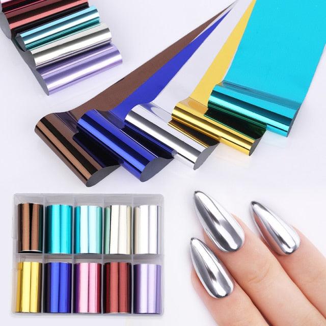 Nail Foils Marble Flower Series Iridescent Nail Art Transfer Sticker Paper Slider Nail Water Decal Design Manicures Decorations Art Manicures Decoration New Gold Nail Transfer Foils for Nail Arts Nails Supply Holographic Effect Nail Art Foil Stickers Hol