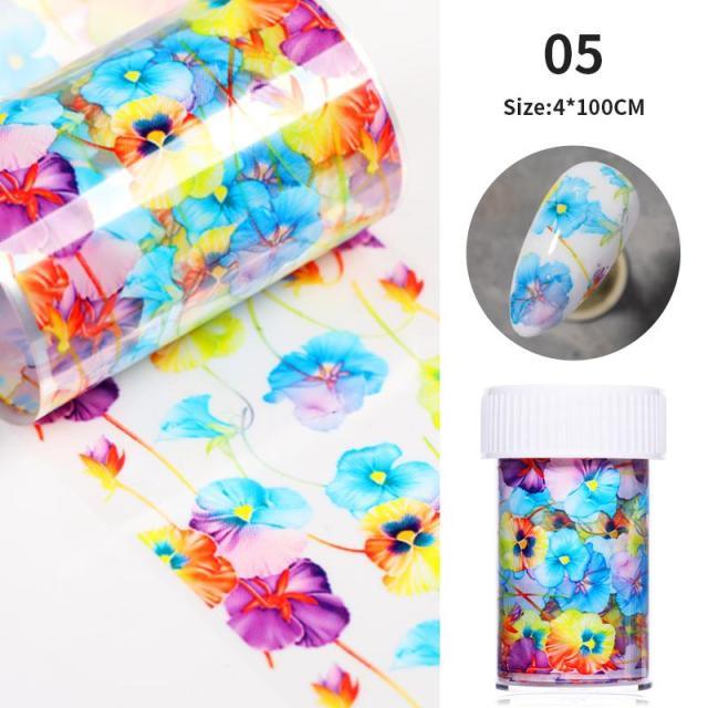 Nail Foils Marble Flower Series Iridescent Nail Art Transfer Sticker Paper Slider Nail Water Decal Design Manicures Decorations Art Manicures Decoration New Gold Nail Transfer Foils for Nail Arts Nails Supply Holographic Effect Nail Art Foil Stickers Hol