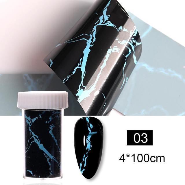 Nail Foils Marble Flower Series Iridescent Nail Art Transfer Sticker Paper Slider Nail Water Decal Design Manicures Decorations Art Manicures Decoration New Gold Nail Transfer Foils for Nail Arts Nails Supply Holographic Effect Nail Art Foil Stickers Hol