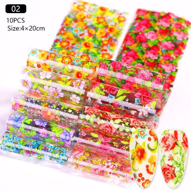 Nail Foils Marble Flower Series Iridescent Nail Art Transfer Sticker Paper Slider Nail Water Decal Design Manicures Decorations Art Manicures Decoration New Gold Nail Transfer Foils for Nail Arts Nails Supply Holographic Effect Nail Art Foil Stickers Hol