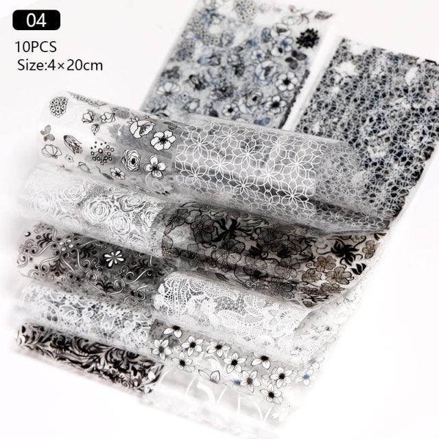 Nail Foils Marble Flower Series Iridescent Nail Art Transfer Sticker Paper Slider Nail Water Decal Design Manicures Decorations Art Manicures Decoration New Gold Nail Transfer Foils for Nail Arts Nails Supply Holographic Effect Nail Art Foil Stickers Hol