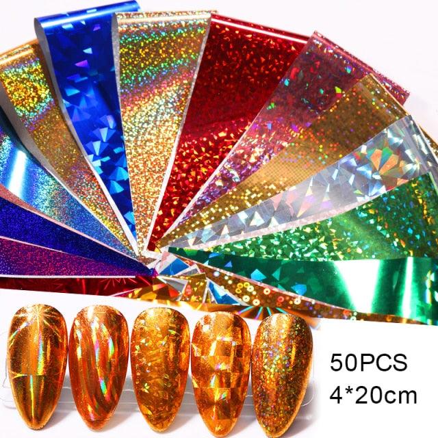Nail Foils Marble Flower Series Iridescent Nail Art Transfer Sticker Paper Slider Nail Water Decal Design Manicures Decorations Art Manicures Decoration New Gold Nail Transfer Foils for Nail Arts Nails Supply Holographic Effect Nail Art Foil Stickers Hol
