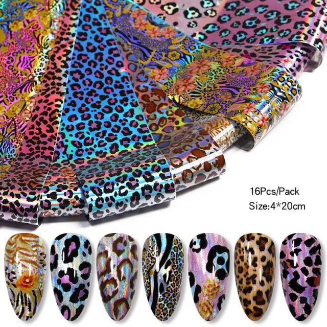 Nail Foils Marble Flower Series Iridescent Nail Art Transfer Sticker Paper Slider Nail Water Decal Design Manicures Decorations Art Manicures Decoration New Gold Nail Transfer Foils for Nail Arts Nails Supply Holographic Effect Nail Art Foil Stickers Hol