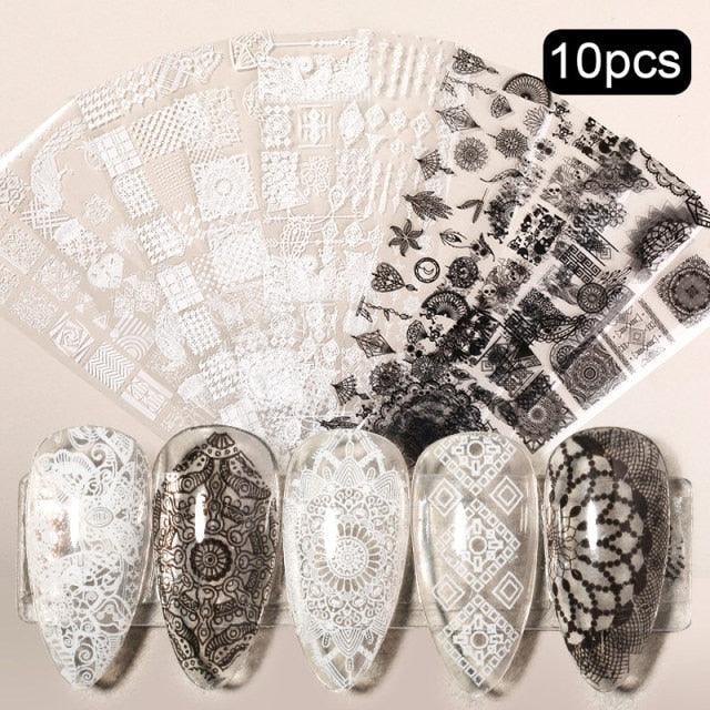 Nail Foils Marble Flower Series Iridescent Nail Art Transfer Sticker Paper Slider Nail Water Decal Design Manicures Decorations Art Manicures Decoration New Gold Nail Transfer Foils for Nail Arts Nails Supply Holographic Effect Nail Art Foil Stickers Hol