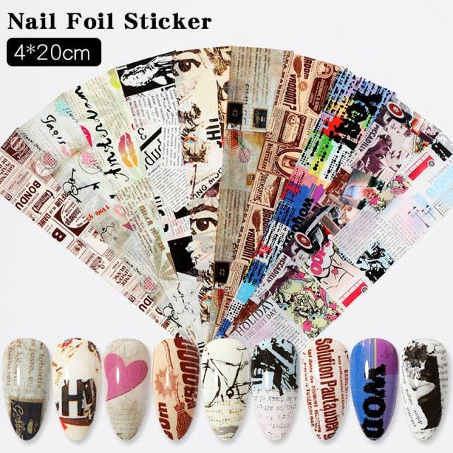 Nail Foils Marble Flower Series Iridescent Nail Art Transfer Sticker Paper Slider Nail Water Decal Design Manicures Decorations Art Manicures Decoration New Gold Nail Transfer Foils for Nail Arts Nails Supply Holographic Effect Nail Art Foil Stickers Hol