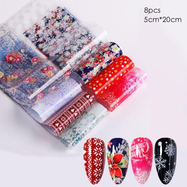 Nail Foils Marble Flower Series Iridescent Nail Art Transfer Sticker Paper Slider Nail Water Decal Design Manicures Decorations Art Manicures Decoration New Gold Nail Transfer Foils for Nail Arts Nails Supply Holographic Effect Nail Art Foil Stickers Hol