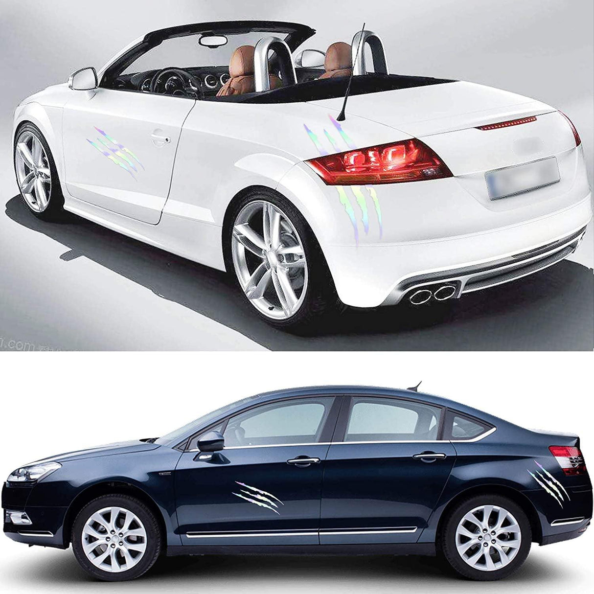 1Pair Car Rear View Mirror Sticker Reflective Decal Vinyl Sticker Decal Stripe Sticker Car Rear View Mirror Stickers Car Body Stickers Waterproof Reflective Car Side Stickers Auto Side Stripe Decals Side Mirror Reflective Decals Auto Rearview Stickers