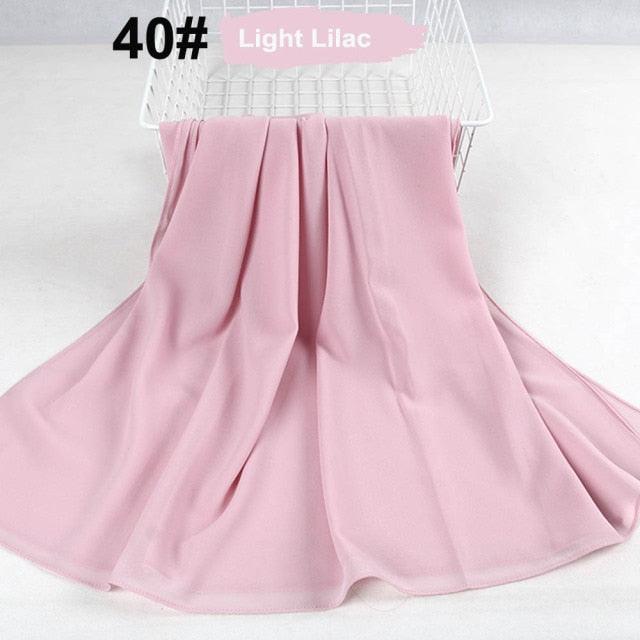 Fashion Soft Long Plain High Quality Premium Heavy Lightweight Elegant Chiffon Hijab Scarf Scarves Hijabs Lightweight Islamic Head Wear Escharpe Shawls Long Shawls For Women
