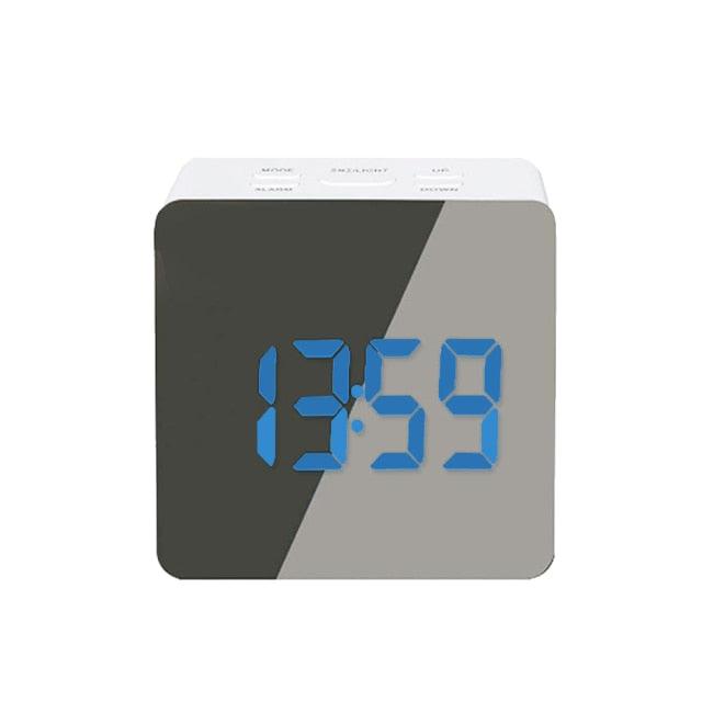 Digital Alarm Clock Desk Table Clock 3 Alarm Sounds Adjustable Volume Easy Digital Alarm Clock for Kids and Adults Compact Desk & Shelf Clocks for Bedroom Curved LED Screen Alarm Clocks For Kid Bedroom Temperature Snooze Function Home Decor Watch