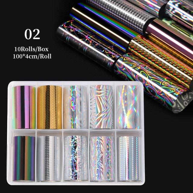 Nail Foils Marble Flower Series Iridescent Nail Art Transfer Sticker Paper Slider Nail Water Decal Design Manicures Decorations Art Manicures Decoration New Gold Nail Transfer Foils for Nail Arts Nails Supply Holographic Effect Nail Art Foil Stickers Hol