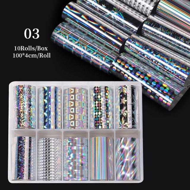 Nail Foils Marble Flower Series Iridescent Nail Art Transfer Sticker Paper Slider Nail Water Decal Design Manicures Decorations Art Manicures Decoration New Gold Nail Transfer Foils for Nail Arts Nails Supply Holographic Effect Nail Art Foil Stickers Hol
