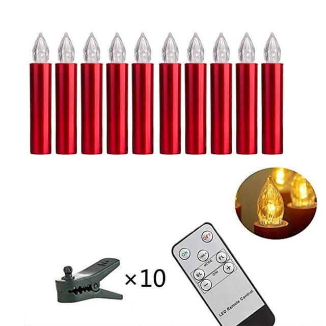 LED Candles Light Flameless Remote Control For Home Dinner Party Christmas Tree Candle LED Flameless Taper Candles Flickering with Remote Timer Battery Operated Waterproof Christmas Tree Candles Warm White Window Candles Decoration Lamp Light New Years