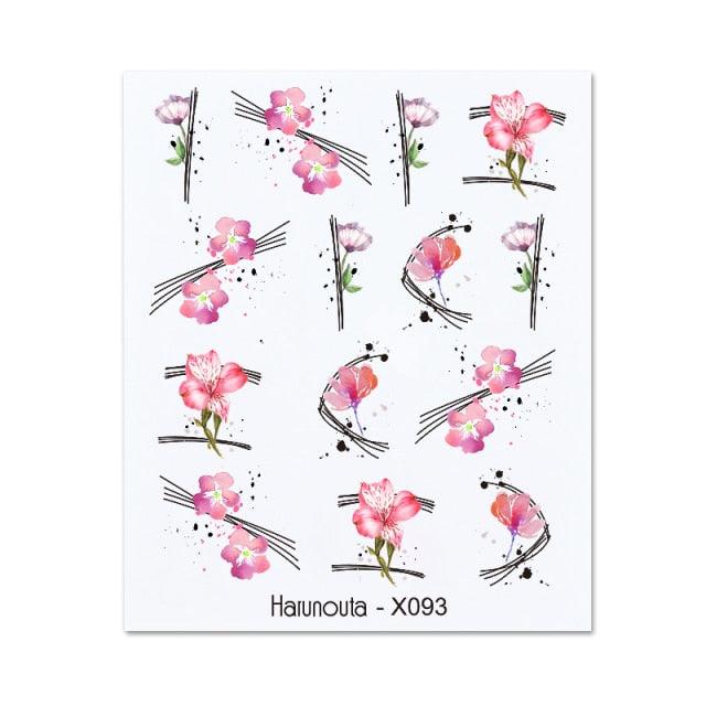 Nails Sticker Nail Art Decorations Flowers Leaves Decals Water Transfer Sliders Woman Face Fruit Foil Manicures Wraps Water Transfer Nail Decals Sticker For Pretty Girl Self-Adhesive Nail Decals Designer Nail Stickers for Acrylic Decal