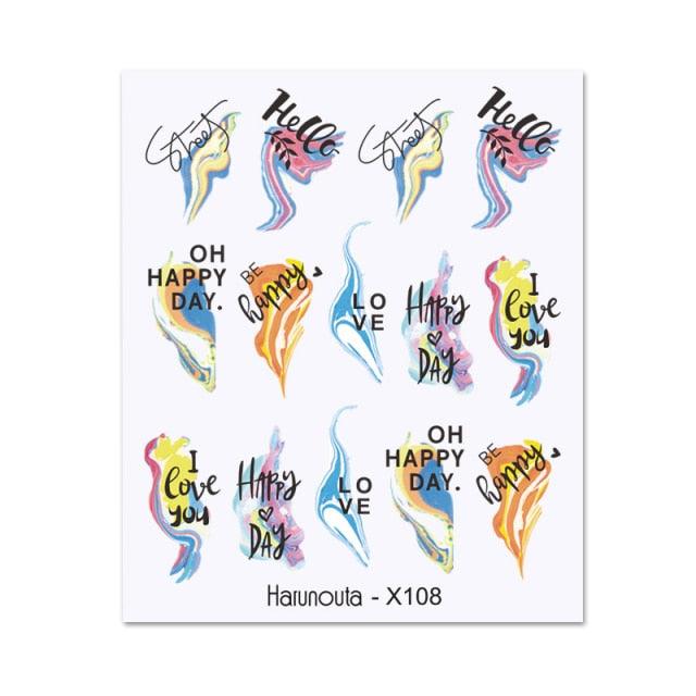Nails Sticker Nail Art Decorations Flowers Leaves Decals Water Transfer Sliders Woman Face Fruit Foil Manicures Wraps Water Transfer Nail Decals Sticker For Pretty Girl Self-Adhesive Nail Decals Designer Nail Stickers for Acrylic Decal
