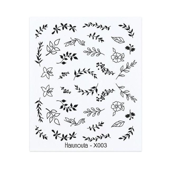 Nails Sticker Nail Art Decorations Flowers Leaves Decals Water Transfer Sliders Woman Face Fruit Foil Manicures Wraps Water Transfer Nail Decals Sticker For Pretty Girl Self-Adhesive Nail Decals Designer Nail Stickers for Acrylic Decal
