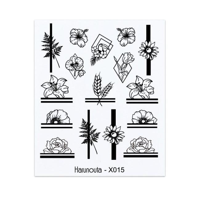 Nails Sticker Nail Art Decorations Flowers Leaves Decals Water Transfer Sliders Woman Face Fruit Foil Manicures Wraps Water Transfer Nail Decals Sticker For Pretty Girl Self-Adhesive Nail Decals Designer Nail Stickers for Acrylic Decal