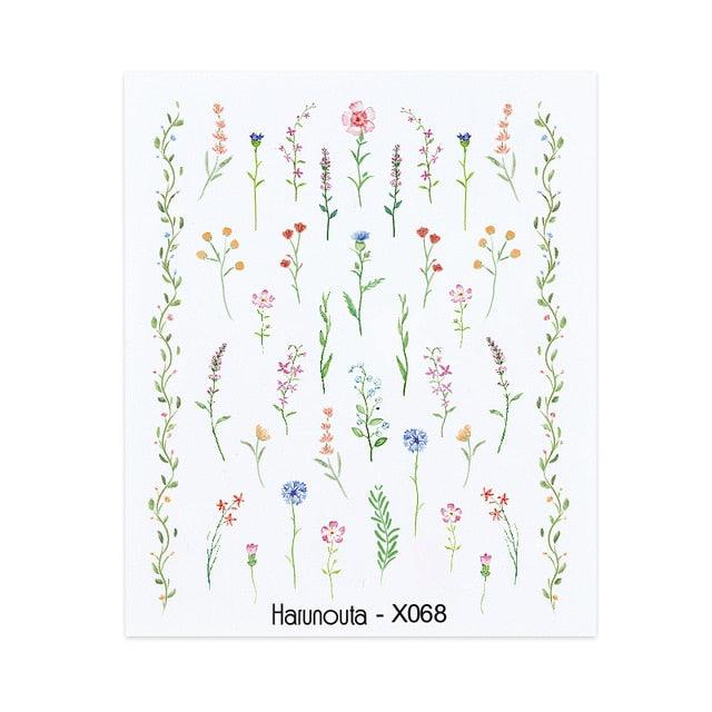 Nails Sticker Nail Art Decorations Flowers Leaves Decals Water Transfer Sliders Woman Face Fruit Foil Manicures Wraps Water Transfer Nail Decals Sticker For Pretty Girl Self-Adhesive Nail Decals Designer Nail Stickers for Acrylic Decal