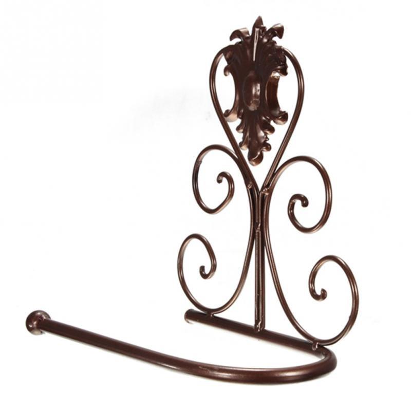 New Arrival Classic Bathroom accessories Vintage Iron Toilet Paper Towel Roll Holder Bathroom Wall Mount Rack Toilet Paper Roll Holder Cast Iron Wall Mounted Toilet Tissue Holder European Victorian Design
