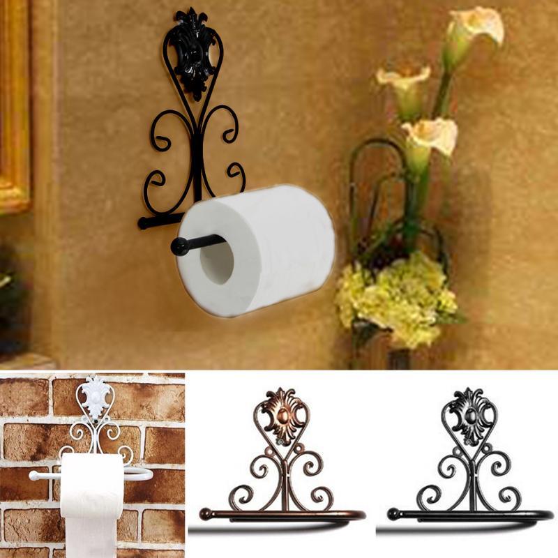 New Arrival Classic Bathroom accessories Vintage Iron Toilet Paper Towel Roll Holder Bathroom Wall Mount Rack Toilet Paper Roll Holder Cast Iron Wall Mounted Toilet Tissue Holder European Victorian Design