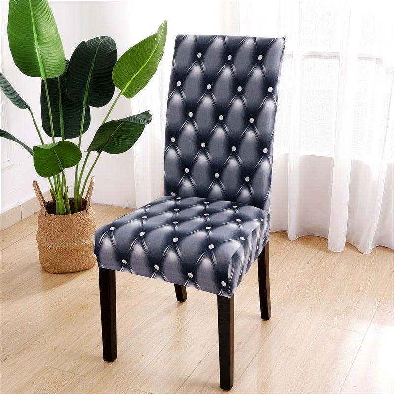 Printed Chair Cover Spandex Stretch Durable Soft Seat Chair Covers Slipcovers for Kitchen Dining Room Wedding Banquet Hotel Chair Covers for Dining Room Stretch Spandex Removable Washable Anti-dust Seat Slipcover Protector for Hotel Office Ceremony