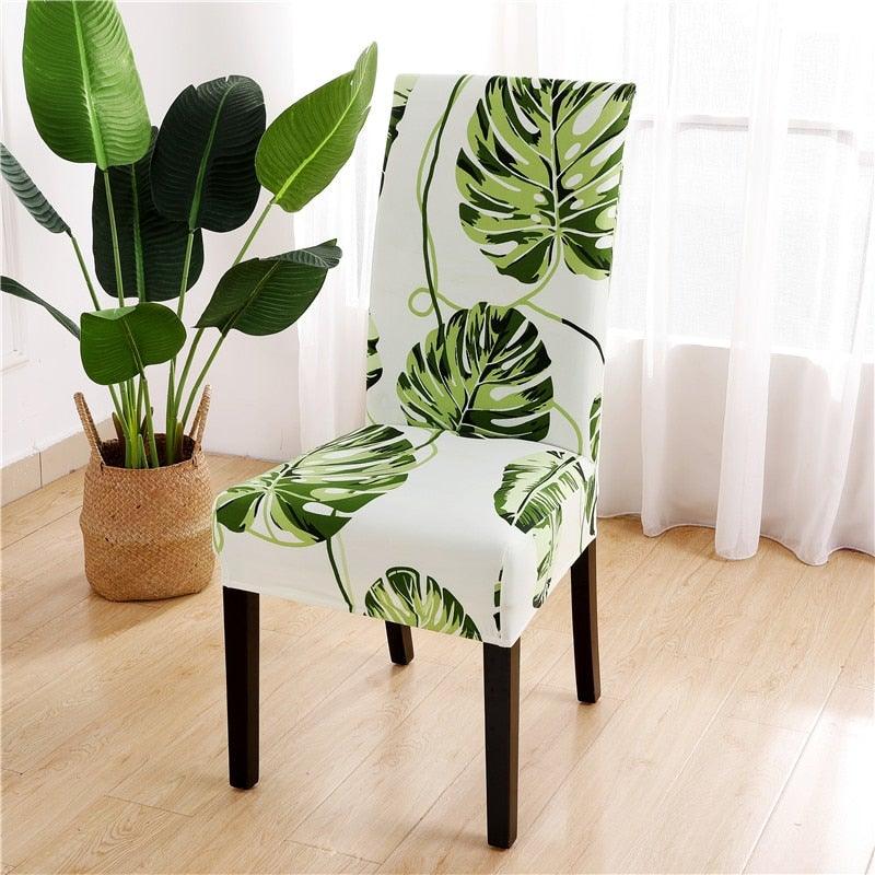 Printed Chair Cover Spandex Stretch Durable Soft Seat Chair Covers Slipcovers for Kitchen Dining Room Wedding Banquet Hotel Chair Covers for Dining Room Stretch Spandex Removable Washable Anti-dust Seat Slipcover Protector for Hotel Office Ceremony