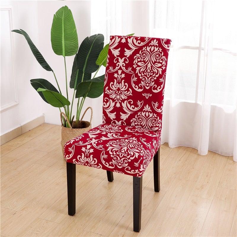 Printed Chair Cover Spandex Stretch Durable Soft Seat Chair Covers Slipcovers for Kitchen Dining Room Wedding Banquet Hotel Chair Covers for Dining Room Stretch Spandex Removable Washable Anti-dust Seat Slipcover Protector for Hotel Office Ceremony