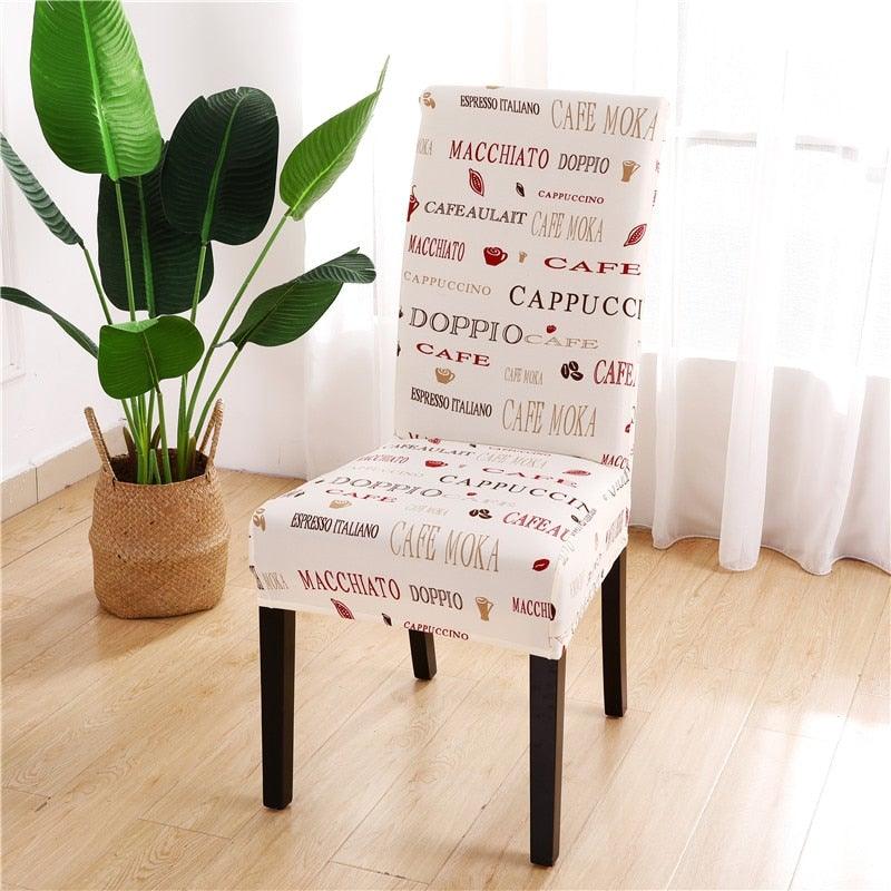 Printed Chair Cover Spandex Stretch Durable Soft Seat Chair Covers Slipcovers for Kitchen Dining Room Wedding Banquet Hotel Chair Covers for Dining Room Stretch Spandex Removable Washable Anti-dust Seat Slipcover Protector for Hotel Office Ceremony