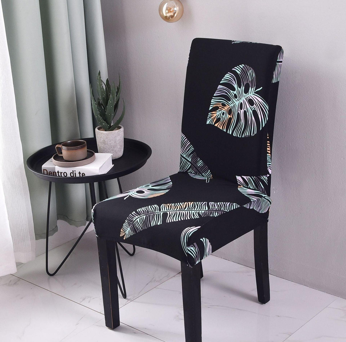 Print Pattened Dining Chair Cover Spandex Elastic Chair Slipcover Stretch Case For Chairs Wedding Hotel Banquet Fit Stretch Short Dining Room Chair Covers with Printed Pattern Banquet Chair Seat Protector Slipcover For Home Party Hotel Wedding Ceremony
