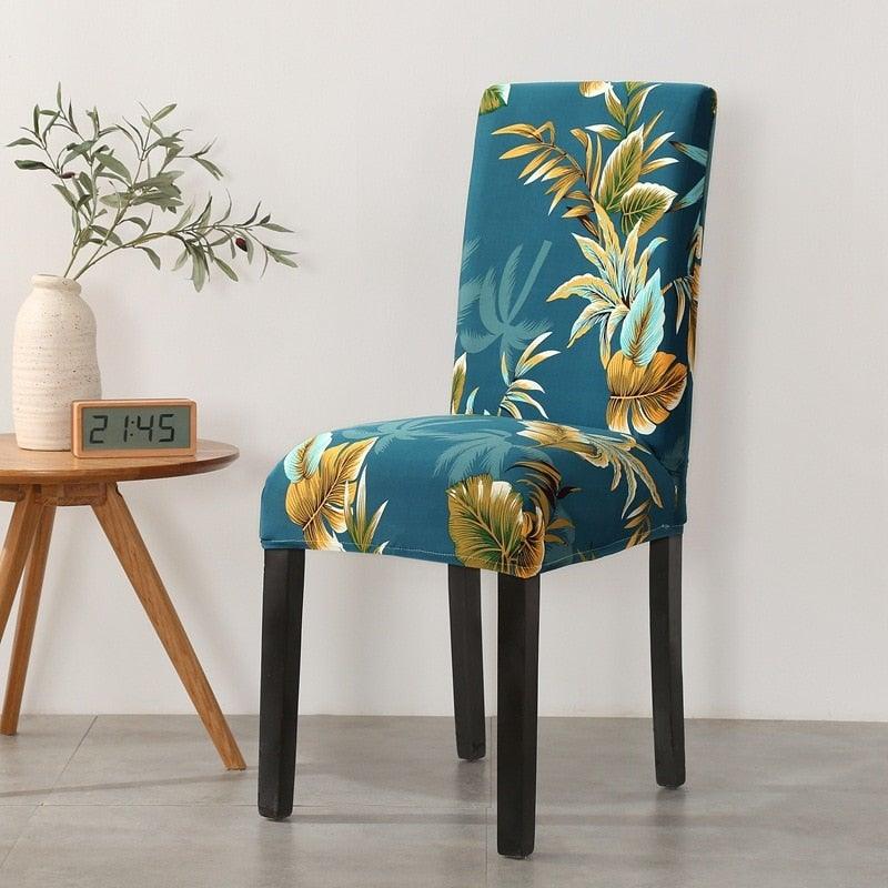 Print Pattened Dining Chair Cover Spandex Elastic Chair Slipcover Stretch Case For Chairs Wedding Hotel Banquet Fit Stretch Short Dining Room Chair Covers with Printed Pattern Banquet Chair Seat Protector Slipcover For Home Party Hotel Wedding Ceremony