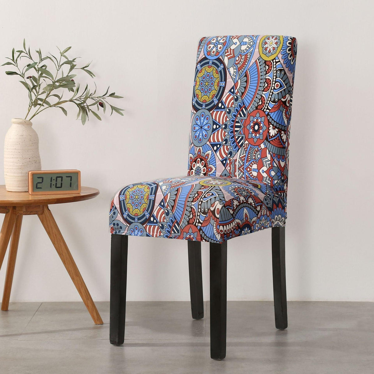Print Pattened Dining Chair Cover Spandex Elastic Chair Slipcover Stretch Case For Chairs Wedding Hotel Banquet Fit Stretch Short Dining Room Chair Covers with Printed Pattern Banquet Chair Seat Protector Slipcover For Home Party Hotel Wedding Ceremony